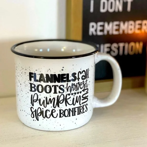 FALL MUG 🍁🍂 Flannels Fall Boots ~ Ceramic Coffee Mug NWT🤎 - Picture 5 of 10
